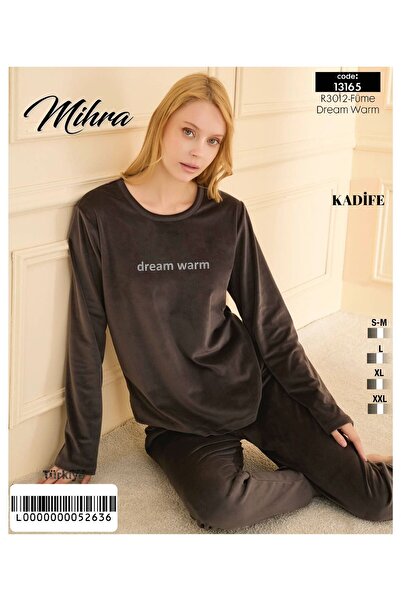 Mihra kadife uzun kollu pijama takımı