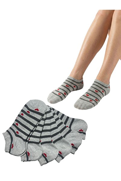 BYNDRSOCKS 6 Pairs Women's Booties Cotton Socks Gray