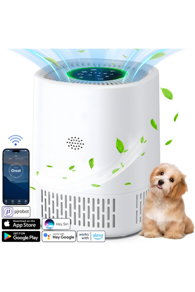 Butoarka Purificator aer Smart Compact, Filtru 3 in 1 True HEPA cu Carbon Activ, 35m², Indicator calitate aer