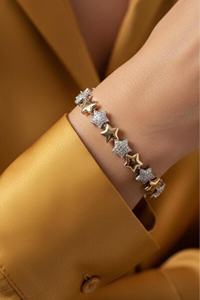 Valmont Accessories Zirkon Taşlı Yıldız Model Altın/Metalik Kadın Bileklik