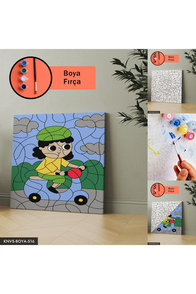 Evinemoda Set za slikanje na platnu sa motivom devojke na motociklu uključuje...