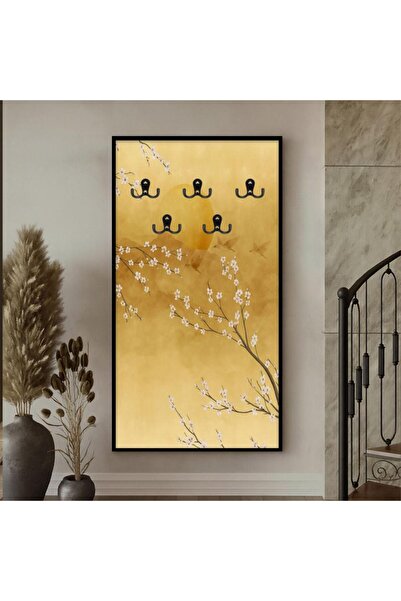 Marktna لوحة قماشية بتصميم مودرن لتعليق الملابس مع برواز فضي مجوف