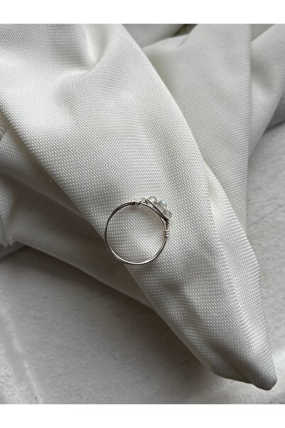 Pel Design خاتم من حجر اللابرادوريت ثلاثي الأحجار مصنوع يدويًا