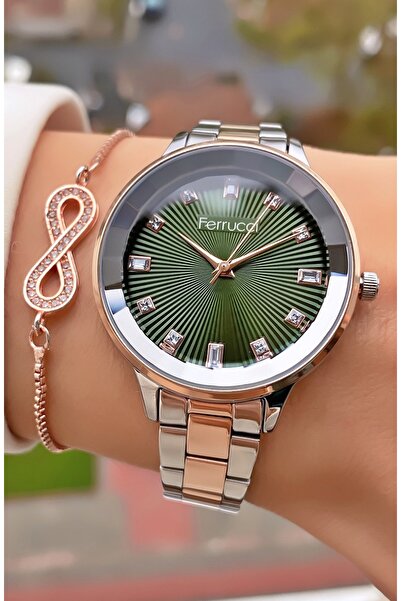 Ferrucci Brand Original Silver Color 2 Years Warranty Steel Case Women's Wristwatch - with Bracelet Gift