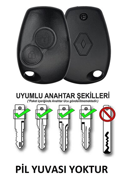 ZeuZ Renault Clio Trafic Master Kangoo Modus Kumanda Kabı Araba Anahtarı PİL ...