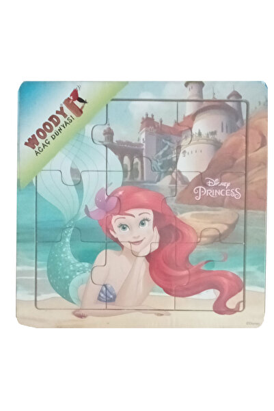Woody 9 Parça Deniz Kızı Princess Ahşap Puzzle Yapboz Pazıl