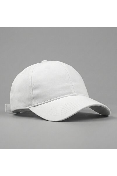 bumerangspor Adjustable White Flat Hat with Velcro on the Back