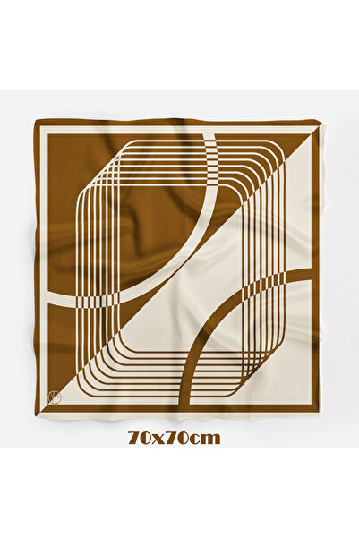 tuaipek KAHVE URBAN ÇİZGİ Desen 70*70cm Bandana/Fular