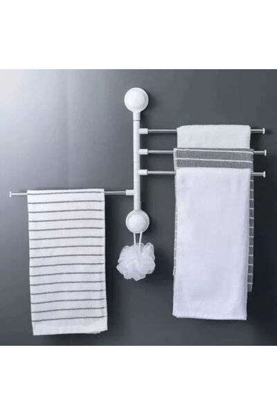 OEM Suction cup holder for 4 towels, white/gray wall