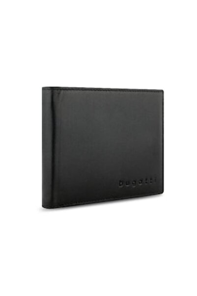 BUGATTI men's super slim wallet, genuine leather, 491902, black