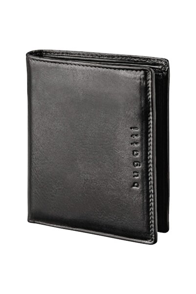 BUGATTI Romano Leather Wallet, RFID, 10 Card Slots, Leather, Black