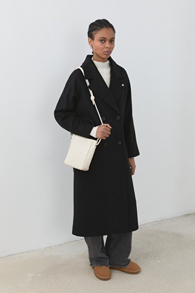 Nihan Reglan Kollu Kruvaze Kaban Siyah