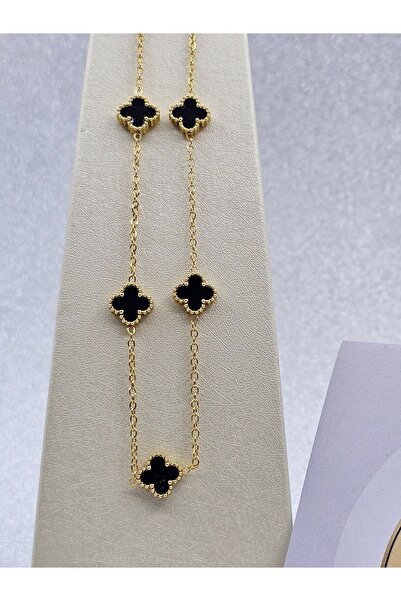 Mosso Steel قلادة فولاذية باللون الأسود والذهبي، موديل يونكالي، حجم قياسي