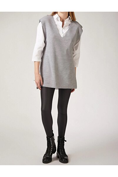 favoristore Women's V-Neck Belted Sweater