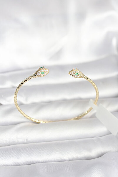 STİLLOVE Brass Gold Color Snake Model Bracelet
