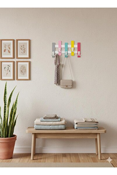 Real Mutfak DEKORATİF RENKLİ AHŞAP ASKILIK