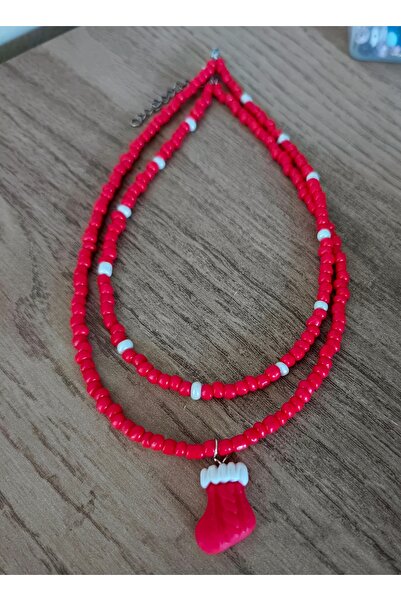 LORESİMA AKSESUAR New Year Themed Double Red Children's Necklace