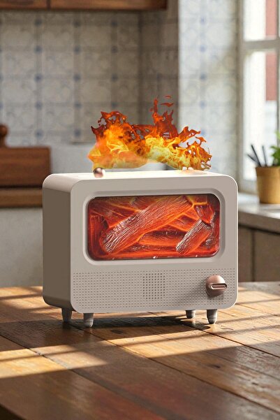 FAMEMUS ACCESSORY Alev Efektli Retro Hava Nemlendirici Odun Çıtırtı Sesli Aro...