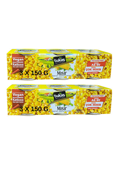 Tukaş Mısır Konserve Vegan Glutensiz Katkısız 6 x 150 g