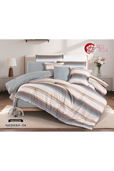 Red Rose مفرش نسمه الصيفي قطن 100×100نفر ونص 5 قطع