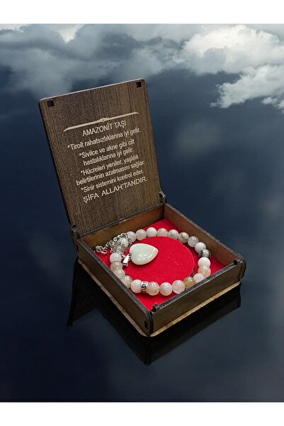 Hac AVM Kutulu Doğal Taş Bileklik ve Kolye Seti – Özellikleri Yazılı Hediyeli...