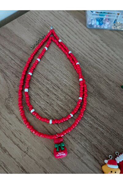 LORESİMA AKSESUAR New Year Themed Double Red Children's Necklace