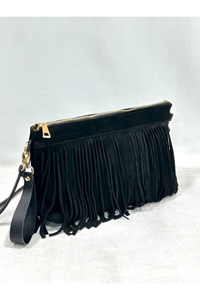 My Easy Shop Geantă de mână și de umăr din piele de căprioară autentică pentr...