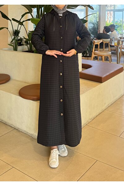 nacar çarşı معطف نسائي طويل مبطن بـ بغطاء رأس أزرار