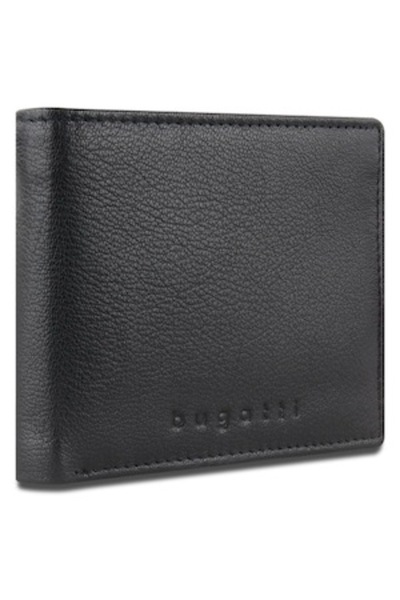 BUGATTI Punto men's wallet, 49131401, genuine leather, black
