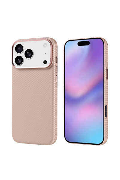 zore Apple iPhone 17 Pro Max Kılıf M-safe Şarj Özellikli Karbon Fiber Görünüm...