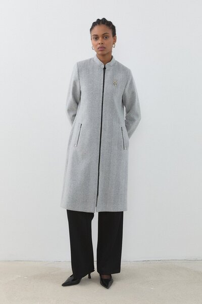 Nihan Aksesuar Detaylı Balıksırtı Kaban Antrasit