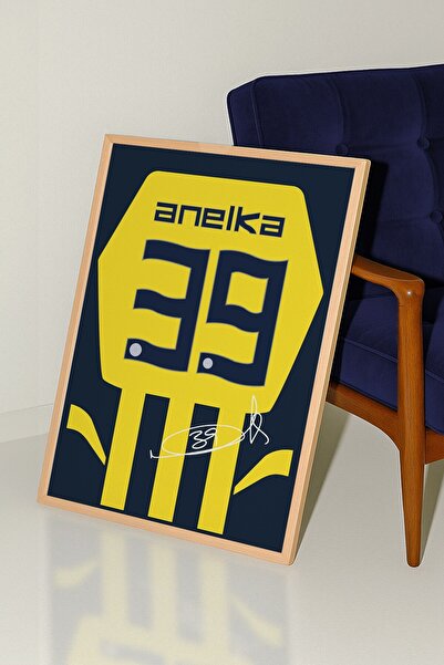 Base Concept Nicolas Anelka 39 Numara Sarı Lacivert İmzalı Forma Tasarımlı Po...