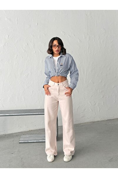 Blue Wings YÜKSEK BEL TAM KALIP KETEN BOL PAÇA PANTOLON