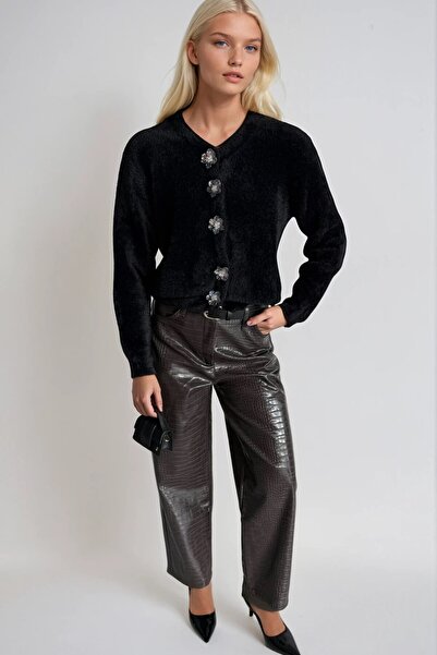 LADY SHOPPING Cardigan moale cu nasturi florali