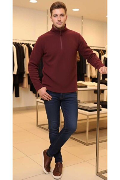 Symirna Polar Thermal Half Zipper Non Pilling Mock Neck Men's Sweatshirt