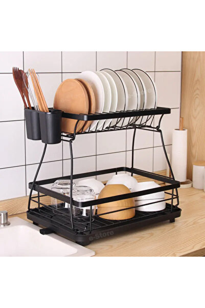 Callena Scurgător de chiuvetă înalt, cu etaje, cu suport pentru tacâmuri și t...