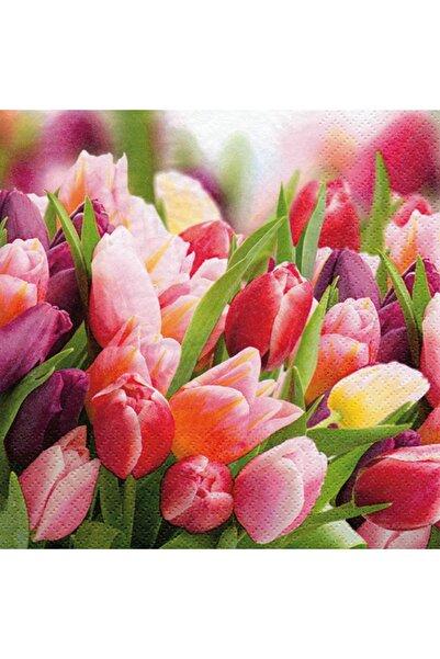 Ti Flair TULIPS DESENLİ KAĞIT PEÇETE 24X24 CM