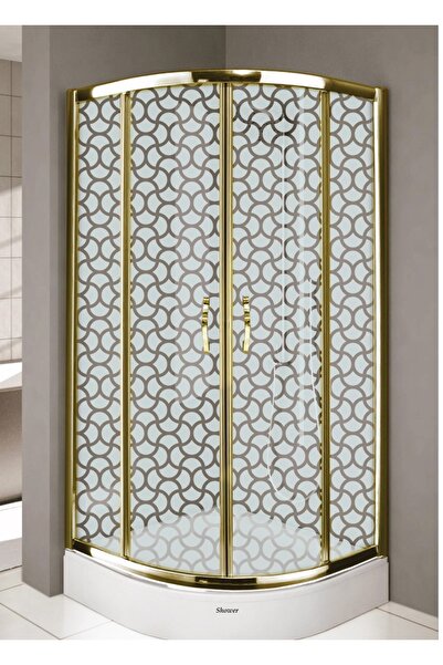 DESAŞ Shower DUŞAKABİN GOLD ÇIKMAYAN OSMANLI DESEN TEKNESİZ OVAL