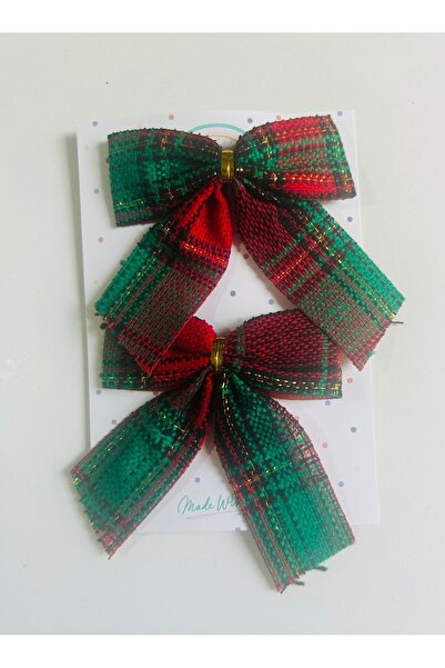 petitbee home Christmas Themed Double Ribbon Hair Clip