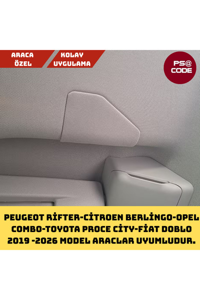 psa code Peugeot Rifter- Citroen Berlingo-Proace-Doblo-Opel Cam Tavanlı Ara Bölme Demiri Kapakları 2 Adet