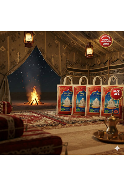 TAJMAHAL أرز تاج محل البنجابي الأبيض بسمتي، 10 كجم × 4 أكياس (عبوة من 4 أكياس)