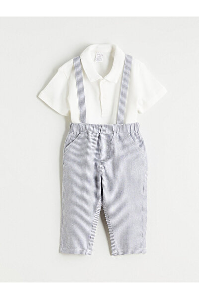 LC Waikiki طقم تيشرت بولو بياقة بيضاء من هيرا فاشون للأطفال الذكور وبنطال بحم...