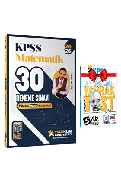 Yediiklim Yayınları Mehmet Bilge Yıldız 2026 KPSS Atölye Serisi Matematik 30 ...