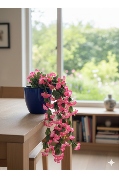 YASİMA 9 DALLI SARKAN FUŞYA MENEKŞE EV DEKORASYONU