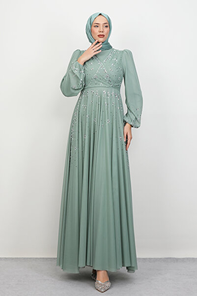 Lamia Giyim Şirin Tül Abiye Mint