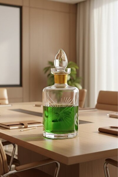 Tiesa Home Cam Yaldızlı El İmalatı 1 Litre Su Viski Şişesi Başucu Sürahisi m13