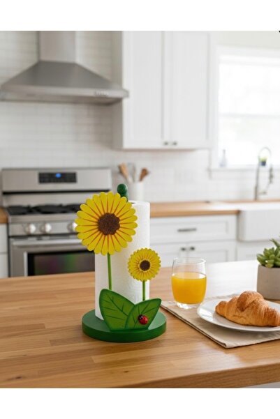 abnturk Çiçek Renk ve Desenleri Değişebilir Ahşap Çiçek Desenli Kağıt Havlulu...