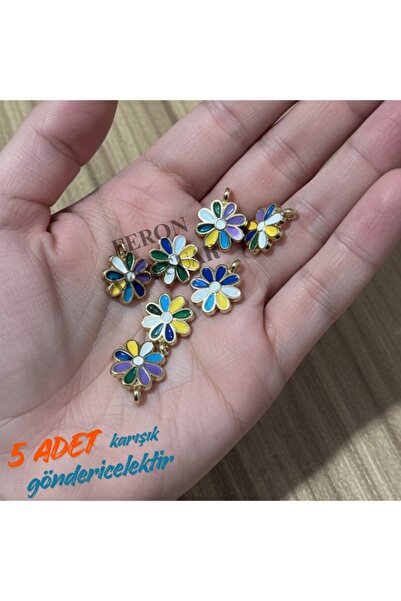 Feron Aksesuar Çok Renkli Çiçek Charm Kolye Ucu – Minimal