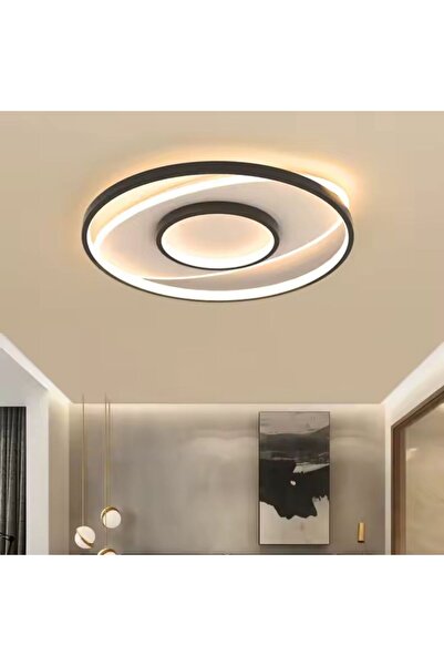 Alista Home Candelabru LED FIGURATO cu telecomandă, 120 W, 3 inele, Rece/Cald/Neutru, Reglabil, Negru