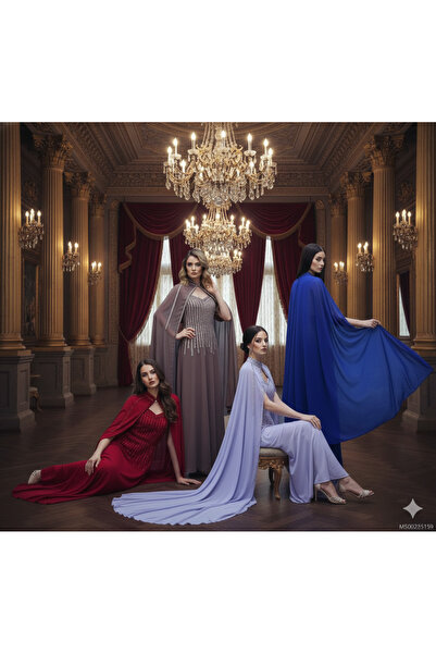 Without a mark Women's evening dresses in various colors with matching capes